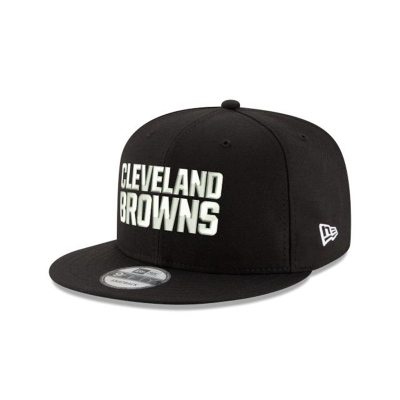 Black Cleveland Browns Hat - New Era NFL 9FIFTY Snapback Caps USA6708139